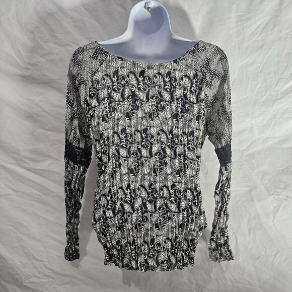 Vintage y2k 90s boho fairy patterned accordion top - Picture 2 of 4